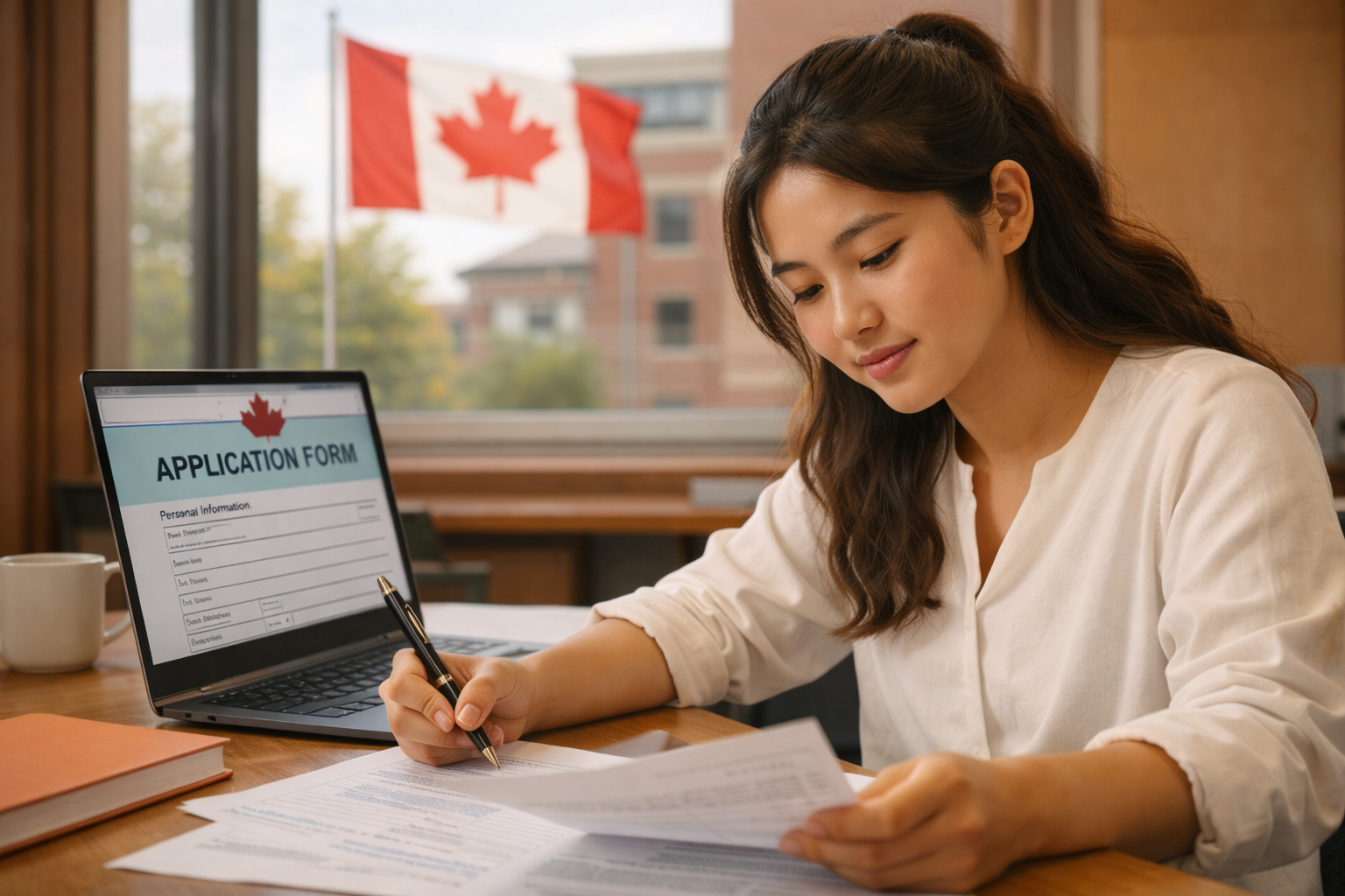 פקיד הגירה מעריך בקשה להיתר לימודים בקנדה